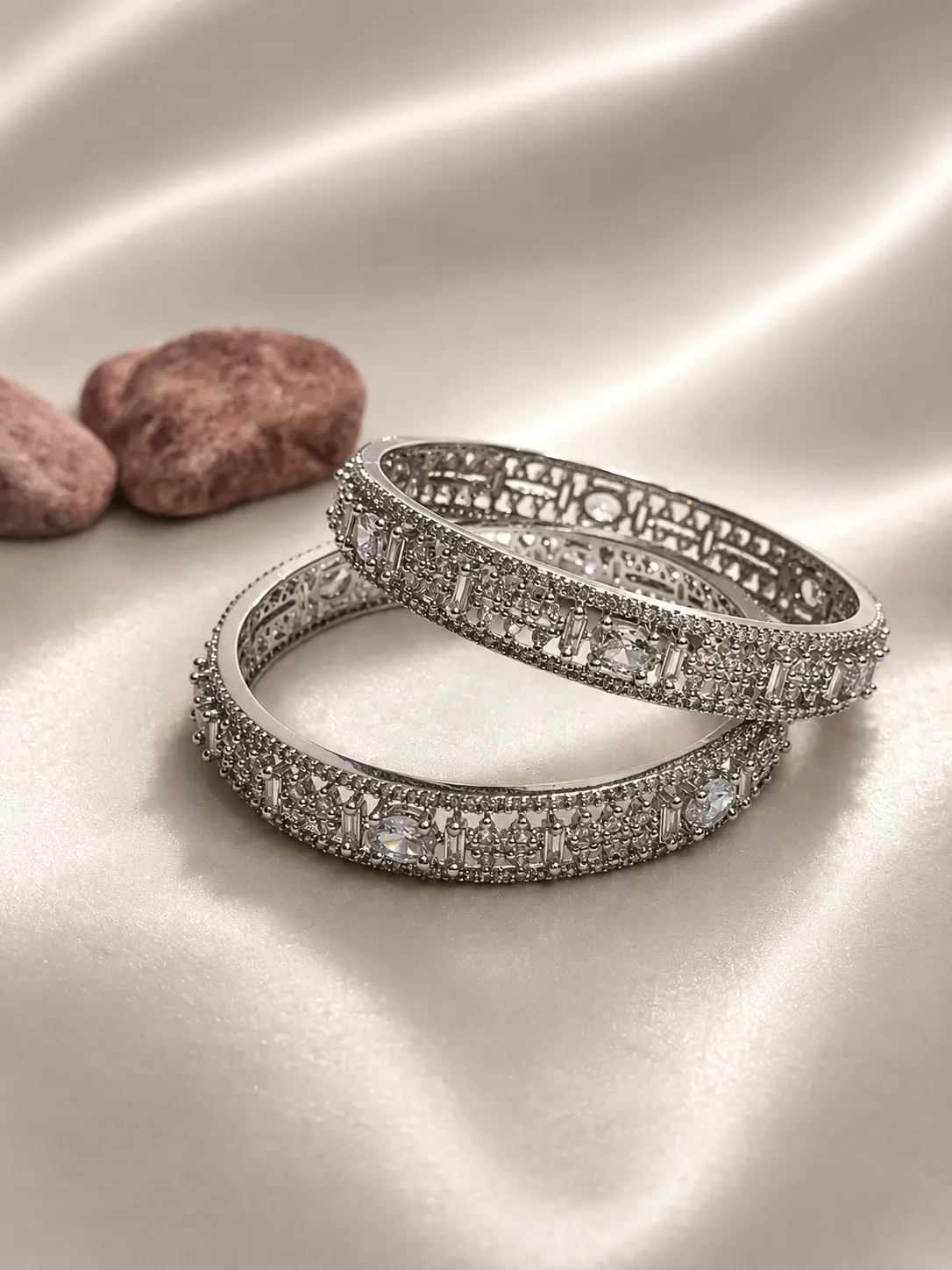 silver Pakistani bridal bangles