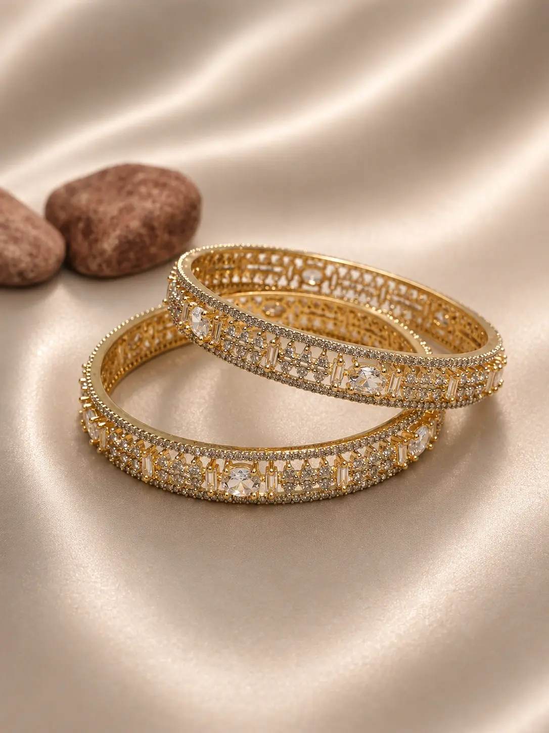 gold kundan bangles for women