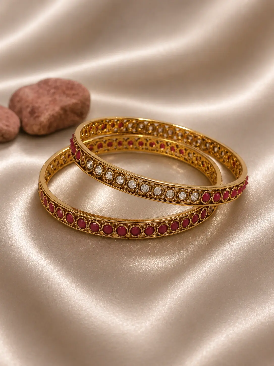 stone work bangles for women