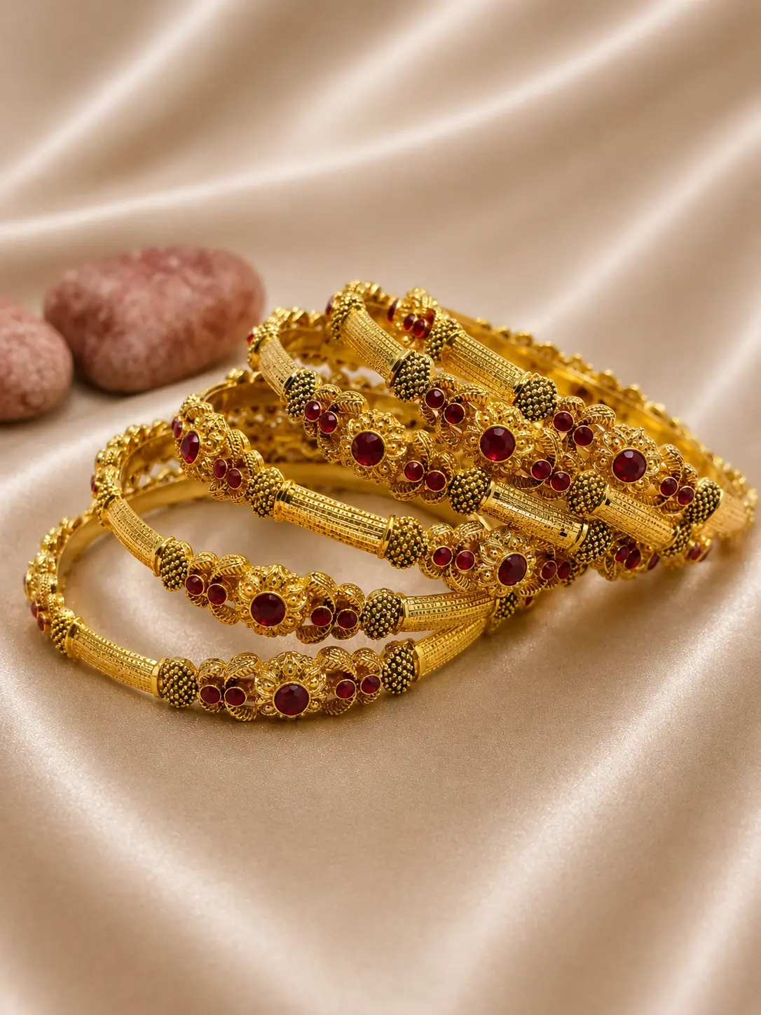 gold tone bangle set for women