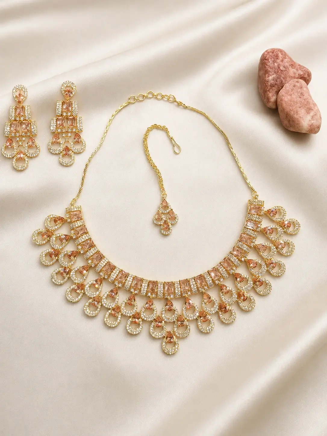 gold plated bridal jewelry set